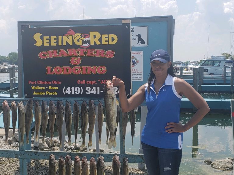 Even the ladies have a fish they would like to show off after charter fishing
