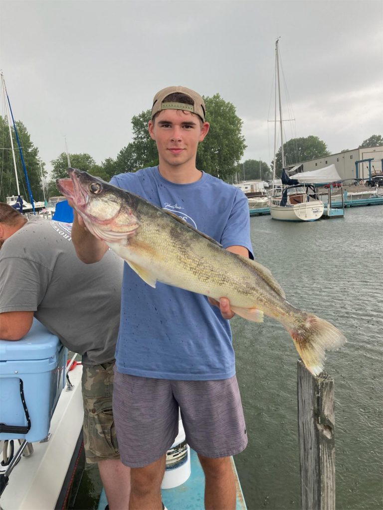 Young Man with Really Large Walleye Catch July 17, 2020
